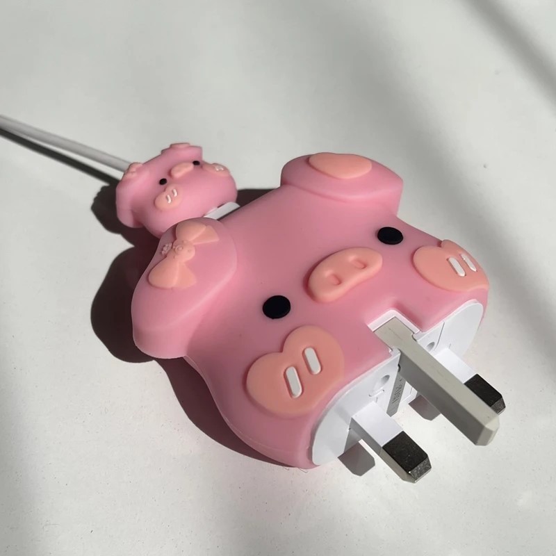 محافظ کابل وال کیس طرح Pig به همراه محافظ شارژر دیواری 25 وات سامسونگ مجموعه 4 عددی