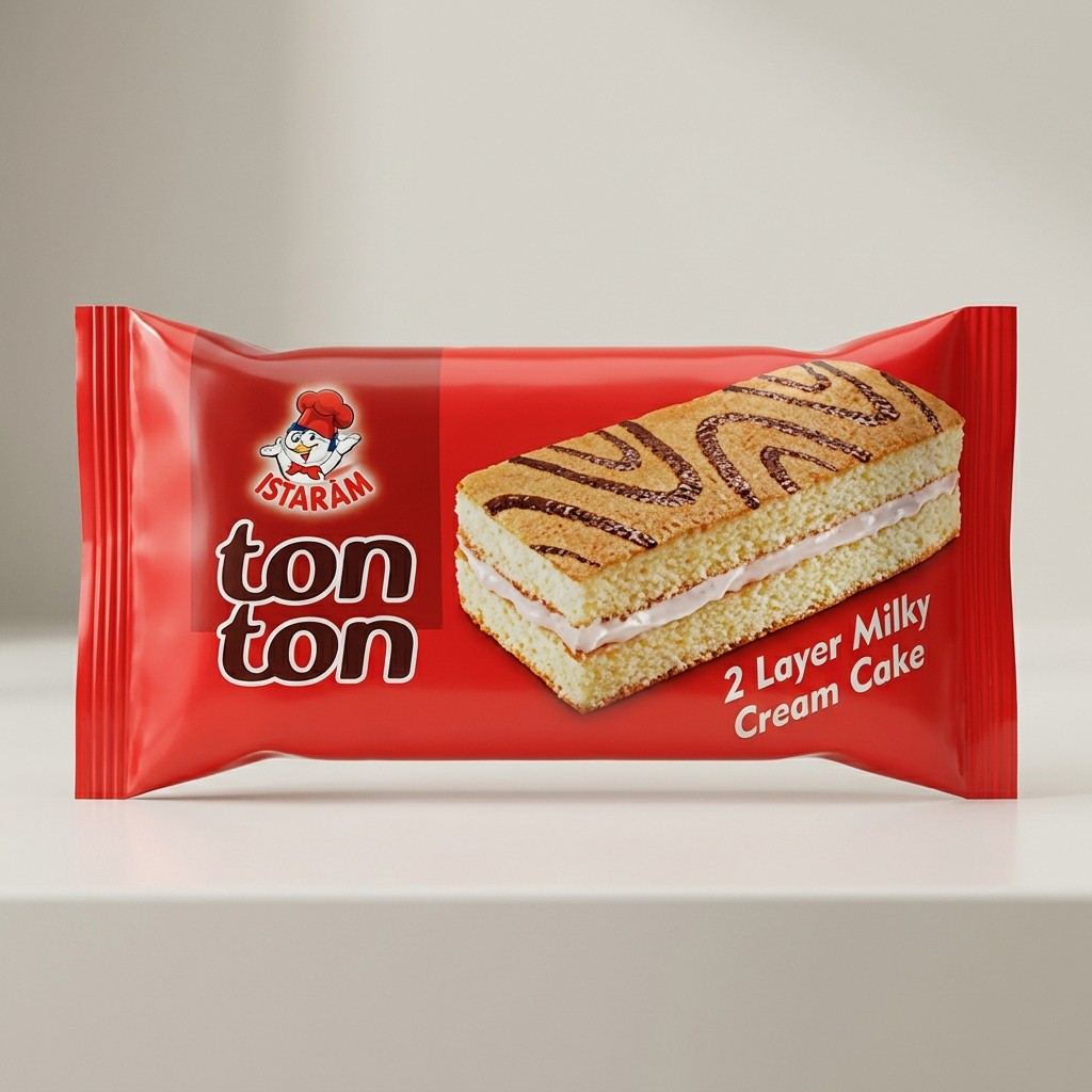 کیک تیتاپ اسفنجی کرمدار وانیلی ایسترم (آسمان بهرام علیشاه) تن تن ton ton