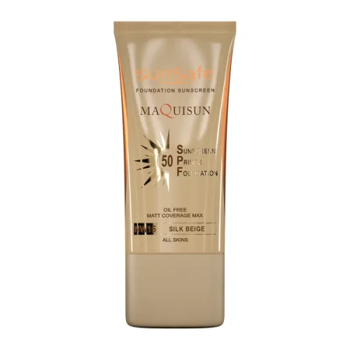 ضد آفتاب کرم پودری بژ ابریشمی مکی سان SPF50 NW15 سان سیف