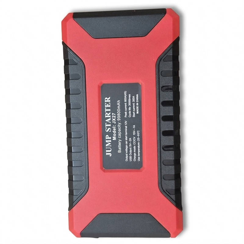 جامپ استارتر و پاوربانک خودرو های پاور مدل JX27، دارای 4 پورت USB، چراغ قوه LED بسته 6 عددی