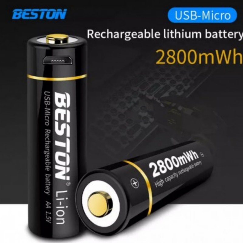 باتری قلمی قابل شارژ بستون مدل LION کد میکرو USB بسته دو عددیجدید