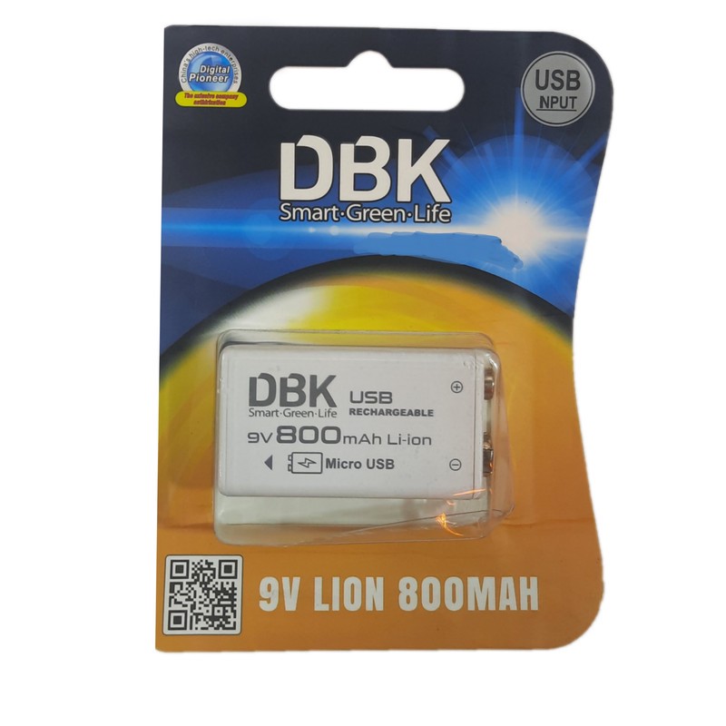 باتری کتابی دی بی کی قابل شارژ مدل 9V 800MAHجدید