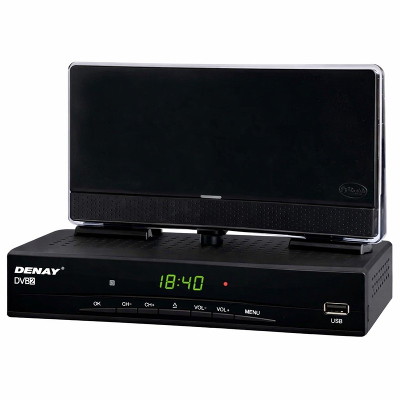گیرنده دیجیتال دنای مدل HEVC-FULL HD به همراه آنتن رومیزی سیما باخجدید