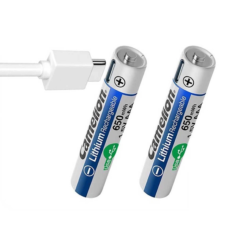 باتری نیم قلمی قابل شارژ کملیون مدل USB-TYPE C 650MAH بسته 2 عددیجدید