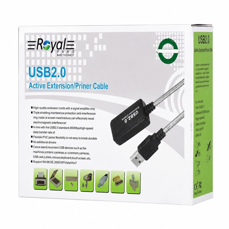 کابل پرینتر رویال مدل P98 طول 20 مترجدید