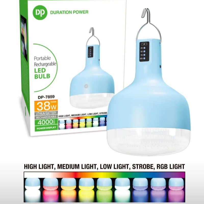 چراغ آویز چادر دی پی مدل شارژی 38 وات DP-7859 با نور مهتابیجدید