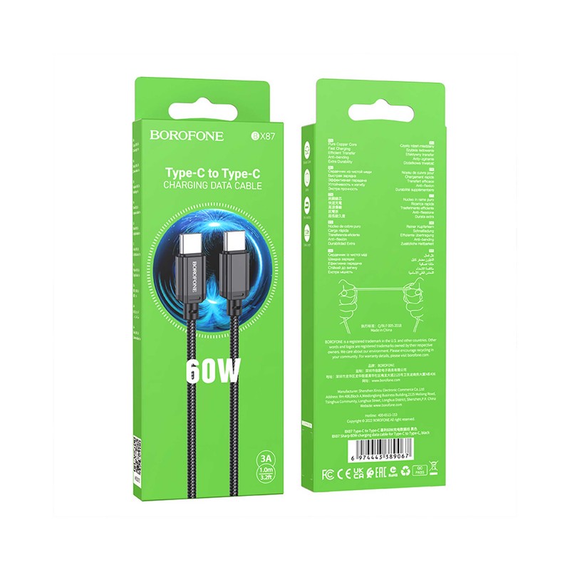 کابل USB-C بروفون مدل BX87 60W طول 1 مترجدید