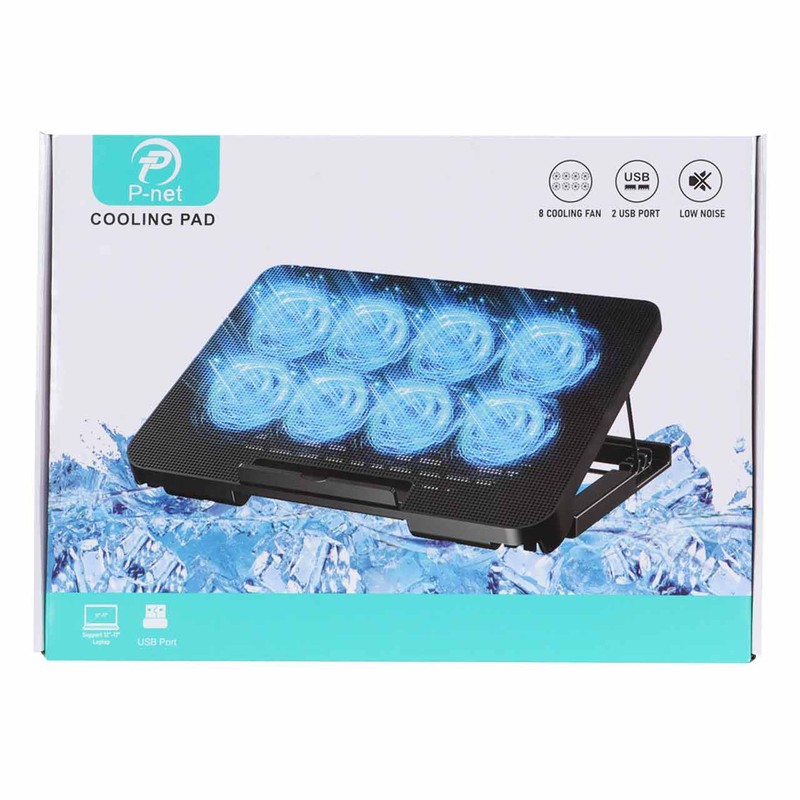 پایه خنک کننده لپ تاپ پی نت مدل P.800 کد p98 با قابلیت تنظیم و دارای پورت usbجدید
