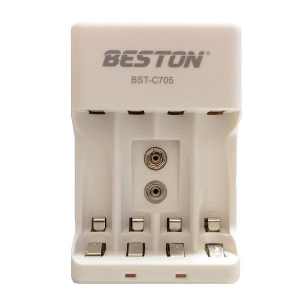 شارژر باتری بستون مدل BST-C705 به همراه 2 عدد باتری نیم قلمیجدید