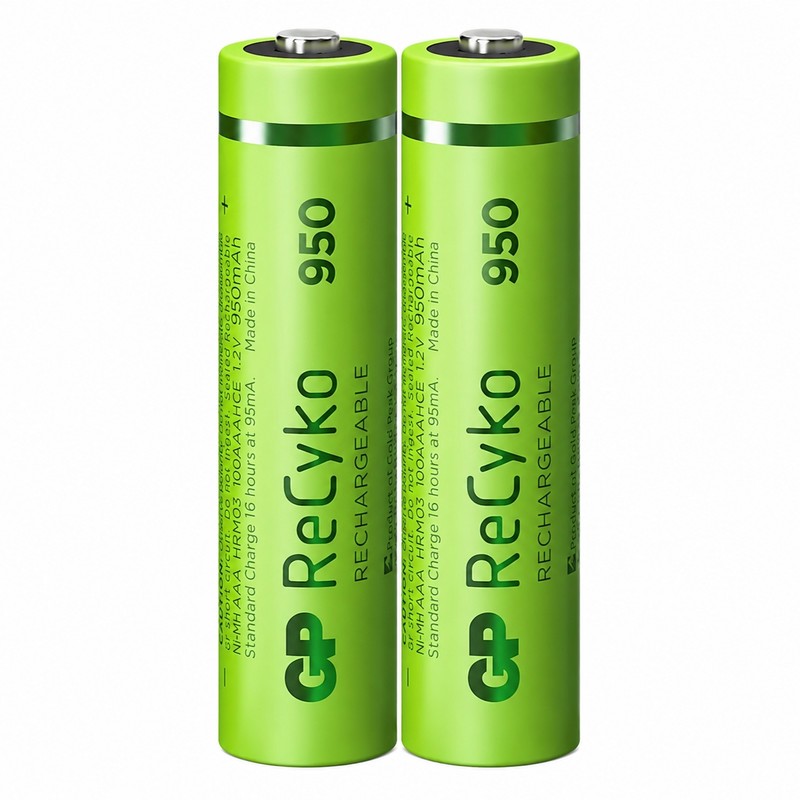 باتری نیم قلمی قابل شارژ جی پی مدل RECYKO ظرفیت 950 میلی امپر بسته 2 عددیجدید