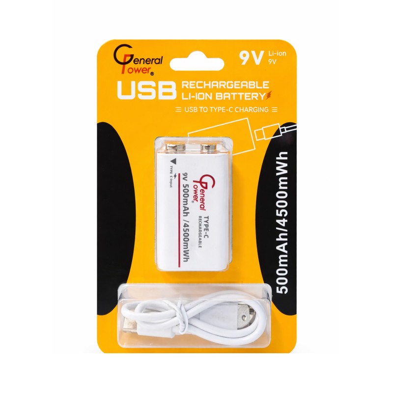 باتری کتابی قابل شارژ جنرال پاور مدل 9V-USB-TYPE Cجدید