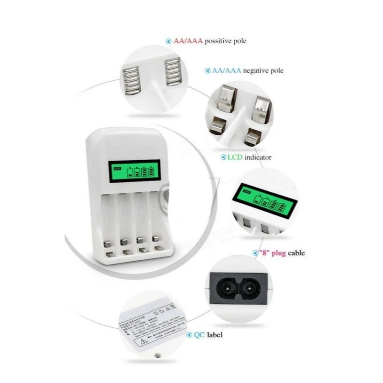 شارژر باتری بستون مدل BST-C907W به همراه باتری قلمی قابل شارژ سونی بسته 4 عددیجدید