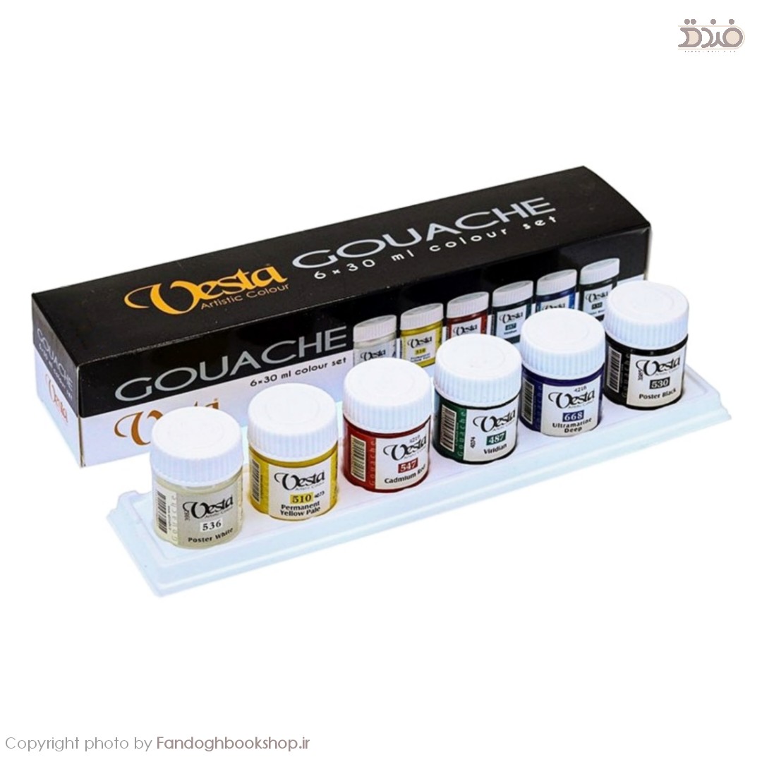 گواش حرفه ای 6 رنگ 30 میل وستا (Vesta)