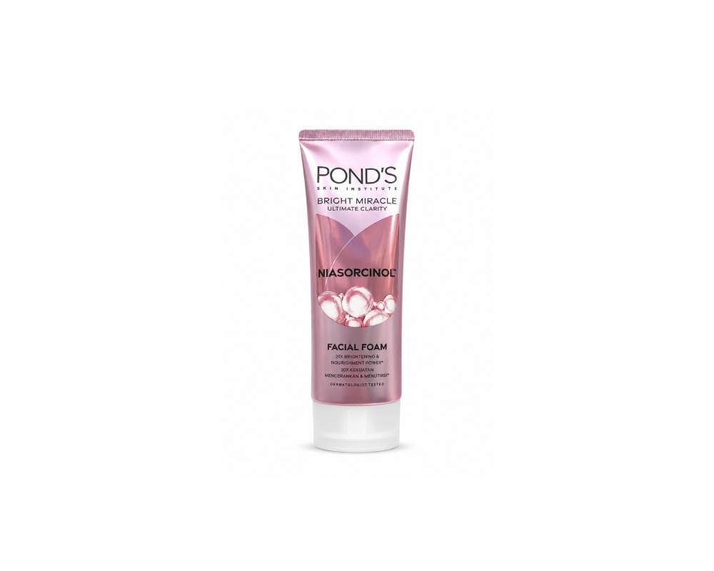 فوم شست و شوی صورت روشن کننده پوندز PONDS مدل Bright Miracle Ultimate Clarity | نیاسورسینول Niasorcinol و قدرت روشن ک