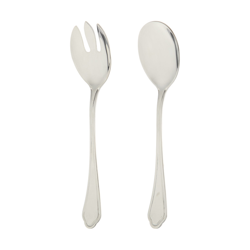 قاشق و چنگال سرو سالاد ناب استیل مدل ونیز کد SZ-300-03