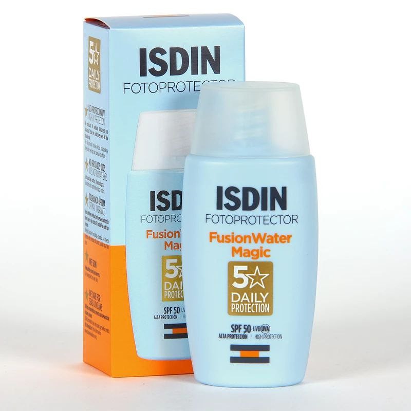 ضد آفتاب بدون رنگ ایزدین SPF 50 مدل Fusion Water Magic مناسب انواع پوست حجم 50 میلیلیترجدید