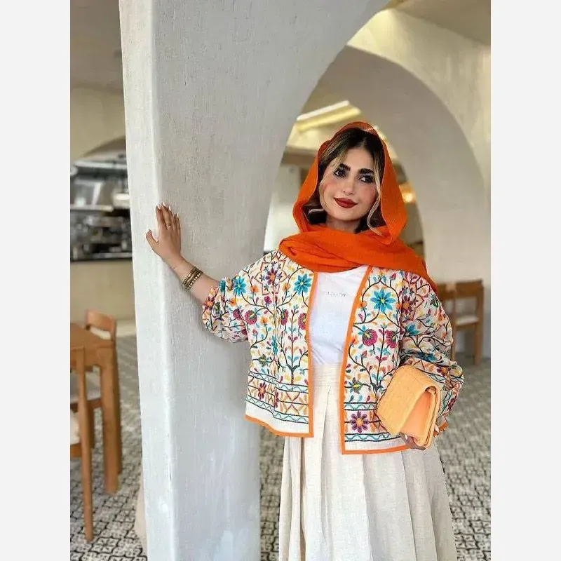 ست کت و دامن لینن فری سایز تا 48 تکرنگجدید