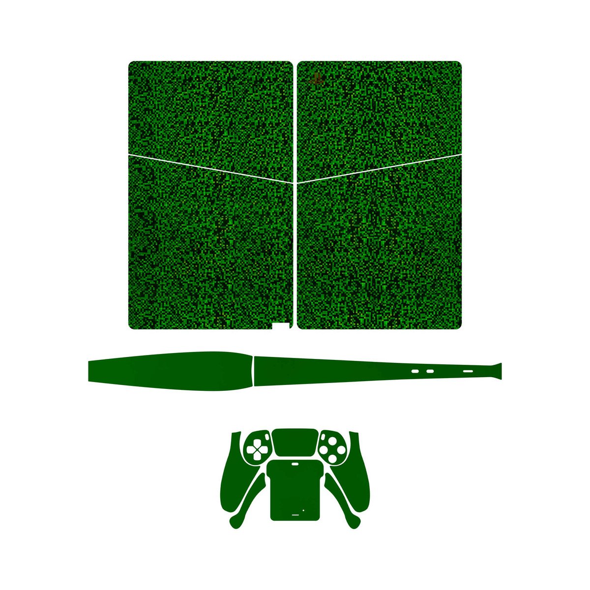 برچسب کنسول و دسته بازی PS5 Slim Digital Edition ماهوت مدل Green Holographic_Metallic Greenجدید