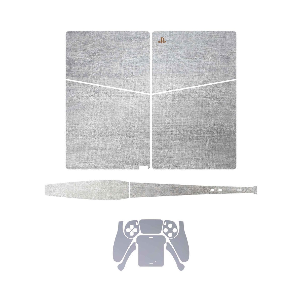 برچسب کنسول و دسته بازی PS5 Slim Digital Edition ماهوت مدل Cloud Hemp Texture_Matte Silverجدید