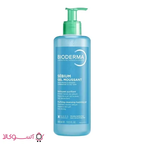 ژل شستشو پوست چرب و مختلط بایودرما مدل sebium حجم 400 میل آسوکالا