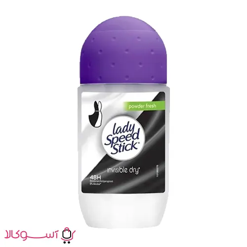 مام رولی ضد تعریق لیدی اسپید مدل Invisible Dry رایحه Powder Fresh حجم 50 میل آسوکالا