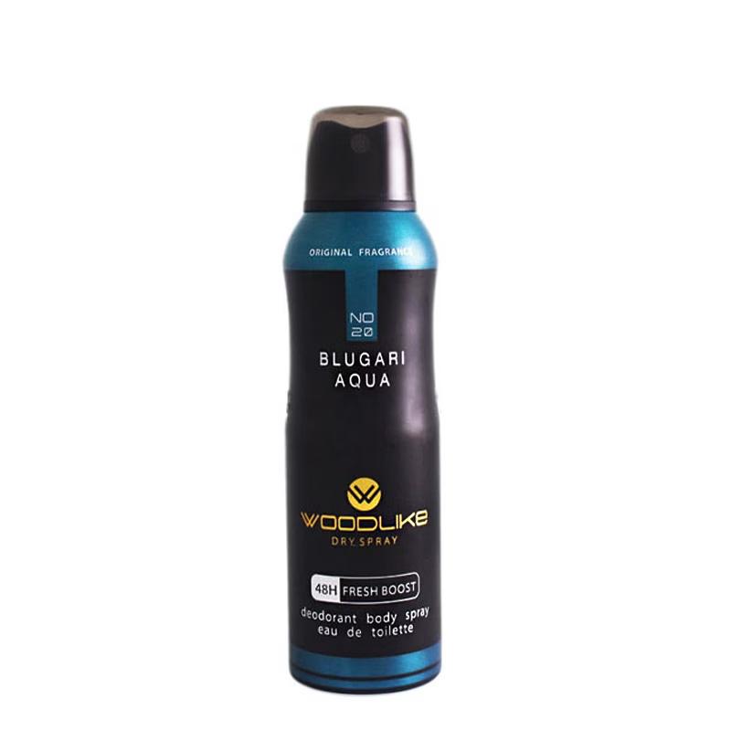 اسپری خوشبو کننده بدن مردانه وودلایک مدل BLUGARI AQUA حجم 200 میلی لیترجدید