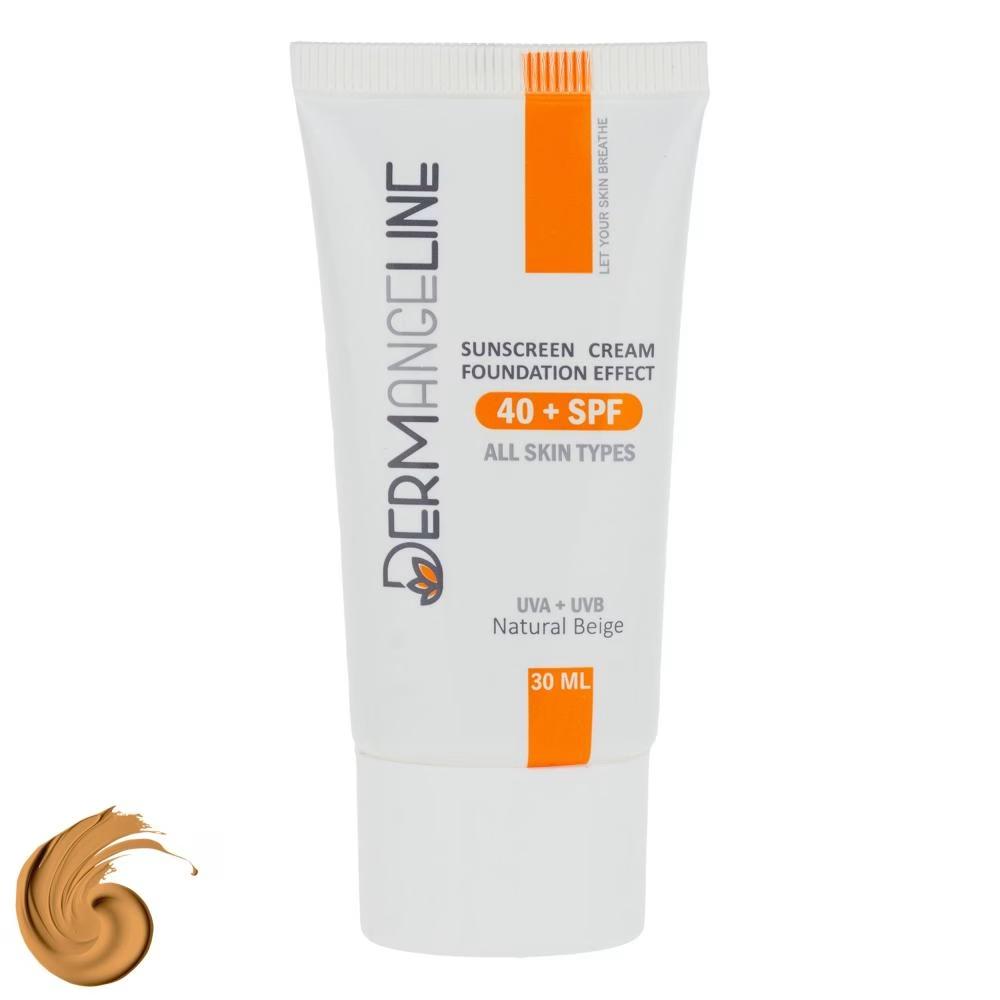 کرم ضد آفتاب رنگی صورت درمنجلین SPF 40 مدل NB-01 محافظ در برابر اشعه UVA و UVB مناسب برای انواع پوست حجم 30 میلی لیتر