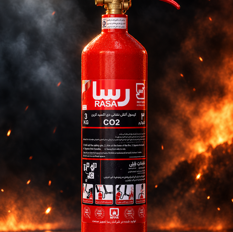 کپسول اتش نشانی 3 کیلویی co2 رساجدید