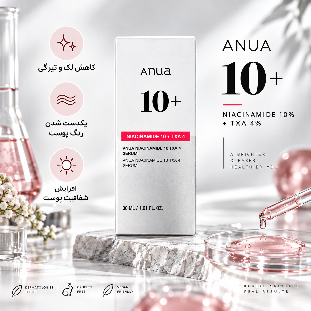 سرم ضدلک و روشنکننده آنوا Niacinamide 10% + TXA 4%جدید