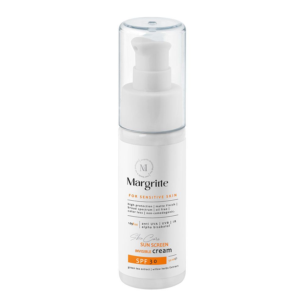  ضد آفتاب بی رنگ مناسب پوست حساس SPF30 مارگریت | Sunscreen Cream For Sensitive Skin SPF 30 Margritte نارسیس بیوتی