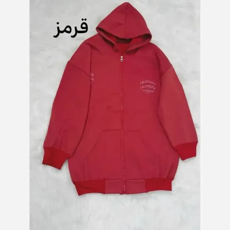 سویشرت کالیفورنیا دورس تو کرکی جیب دار فری سایزجدید