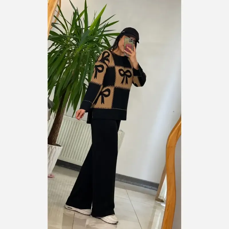 ست بافت پاپیون ادرینا بافت گرم بالا سایز 38 تا 48جدید