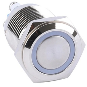 کلید فشاری استیل LED دار قطر 16mmجدید