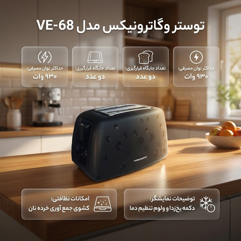 توستر وگاترونیکس مدل VE-68جدید