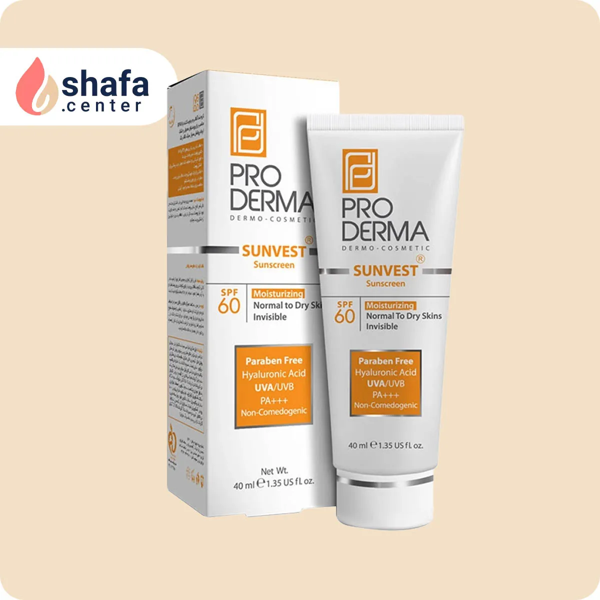 کرم ضد آفتاب و مرطوبکننده پرودرما SPF 60 بیرنگ مخصوص پوست معمولی و خشک