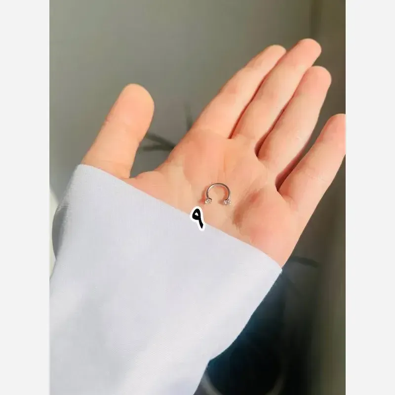 پیرسینگ گوش استیل رنگ نقره ای ضد حساسیت پیچیجدید