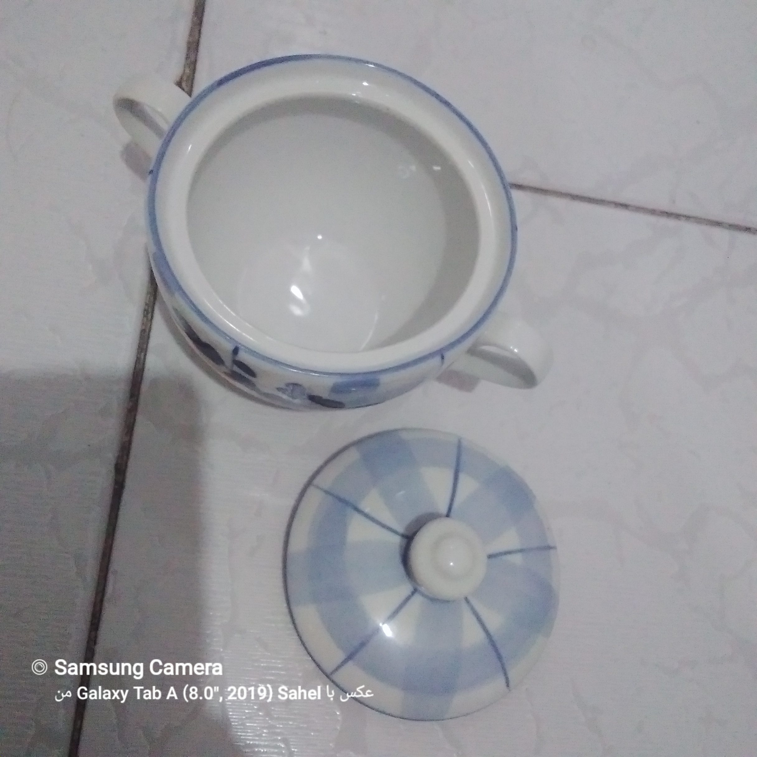 قندان خاص دسته دار طرح گل پنبه ای