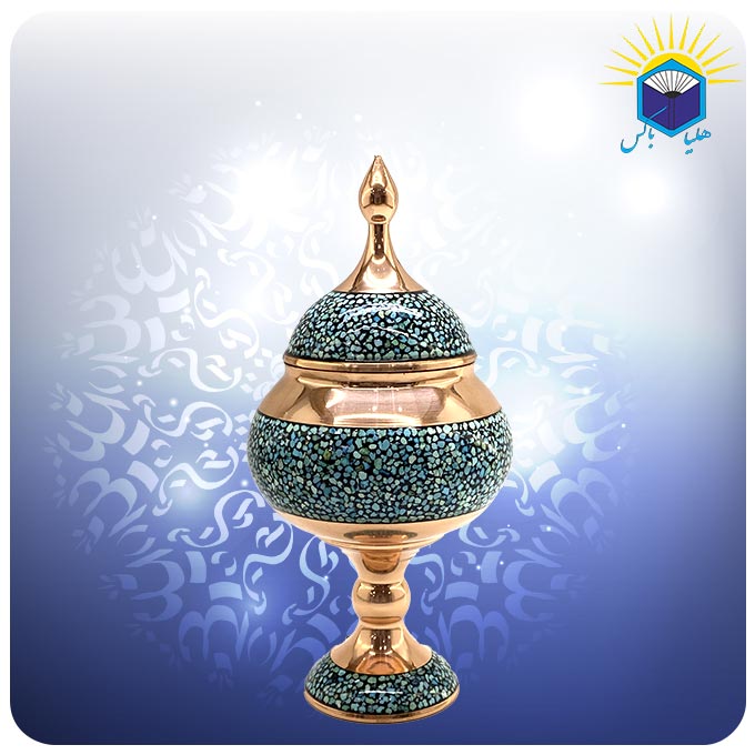 شکلات خوری مس و فیروزه کوب 20 سانت