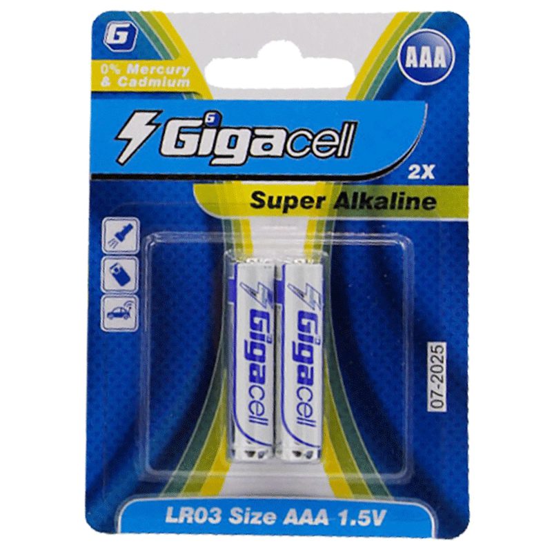 باتری نیم قلمی سوپر آلکالین گیگاسل Gigacell AAA دو عددی