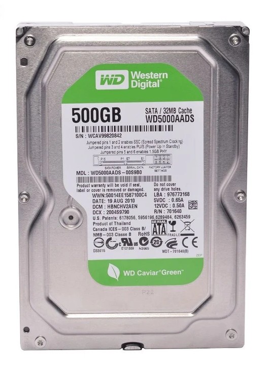 هارد دیسک اینترنال وسترن دیجیتال مدل WD5000AADS 500GB نوجدید