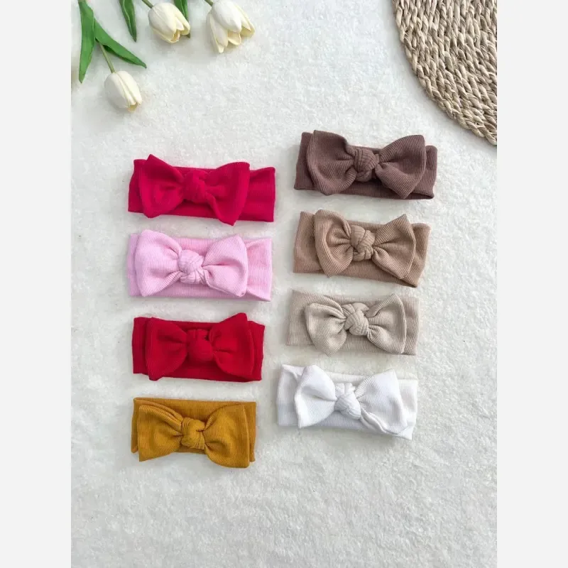 هدبند کبریتی نوزادی دخترانه یلدایی پاپیونی گره ای مناسب 0 تا 3 سالجدید