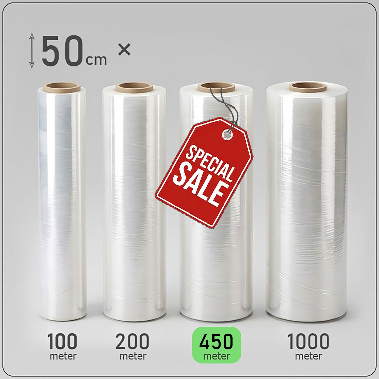 سلفون استرچ صنعتی 30 میکرون | عرض 50 سانت | 5.5 کیلوییجدید
