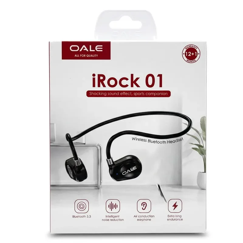 هندزفری گردنی بلوتوثی او آلی مدل OALE iRock 01 رنگ مشکی