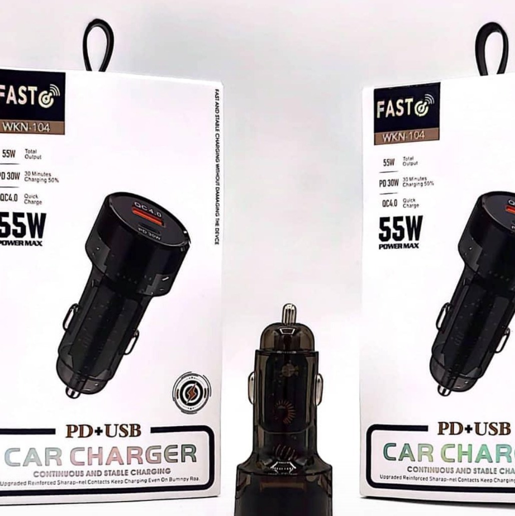 فندکی خودرو FAST مدل WKN-104، شارژر سریع 55 وات دو پورتجدید