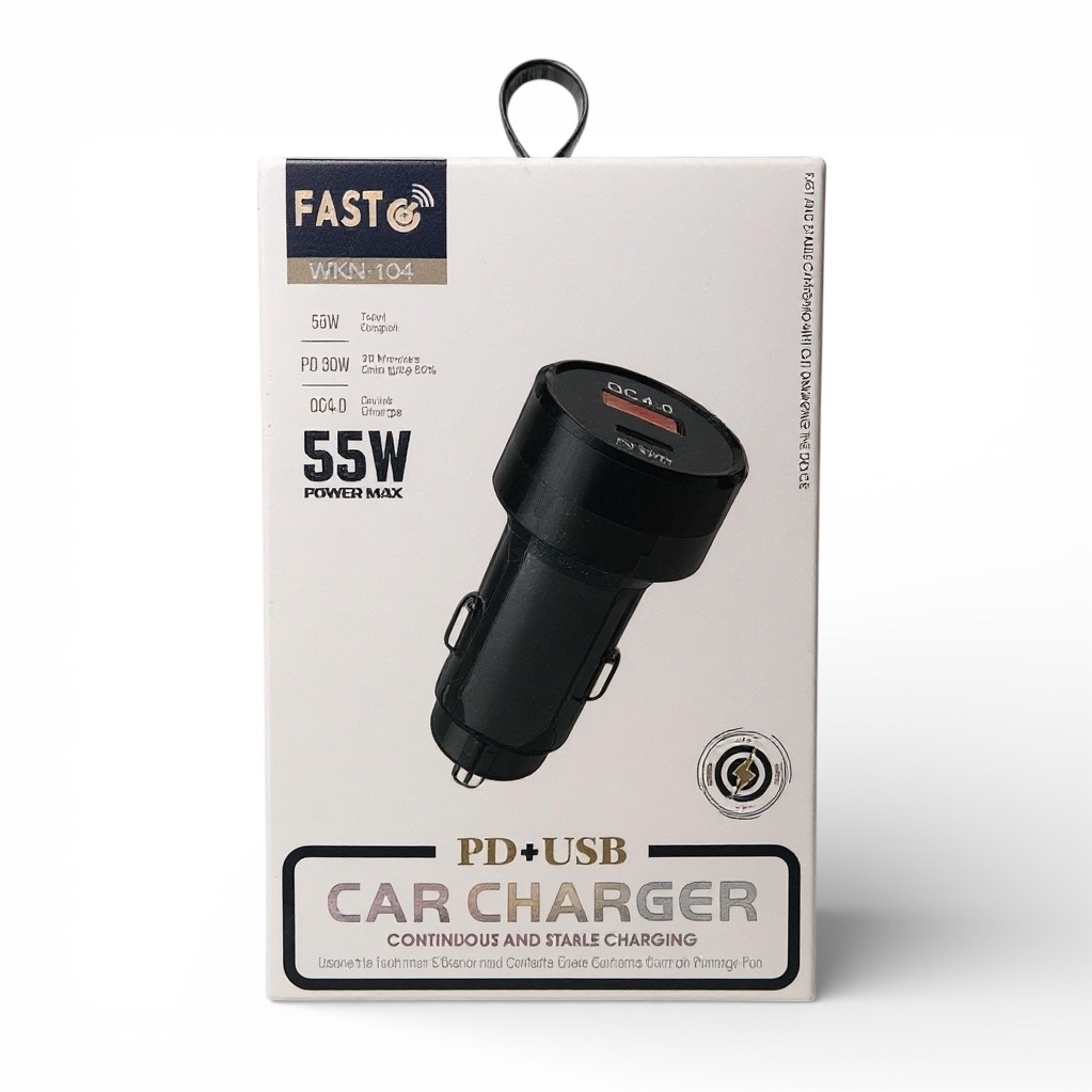 فندکی خودرو FAST مدل WKN-104، شارژر سریع 55 وات دو پورتجدید
