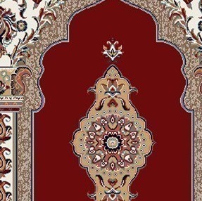 سجاده فرش مسجدی طرح محرابی قوسی با ترنج شاهعباسی و ستونهای تزئینیجدید
