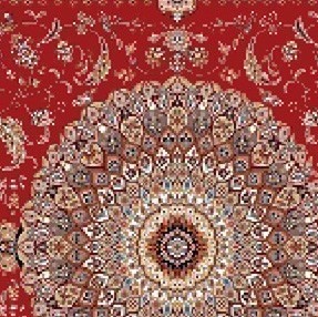 سجاده فرش مسجدی طرح ترنج قرینه با نقوش اسلیمی و حاشیه سنتی اصیلجدید