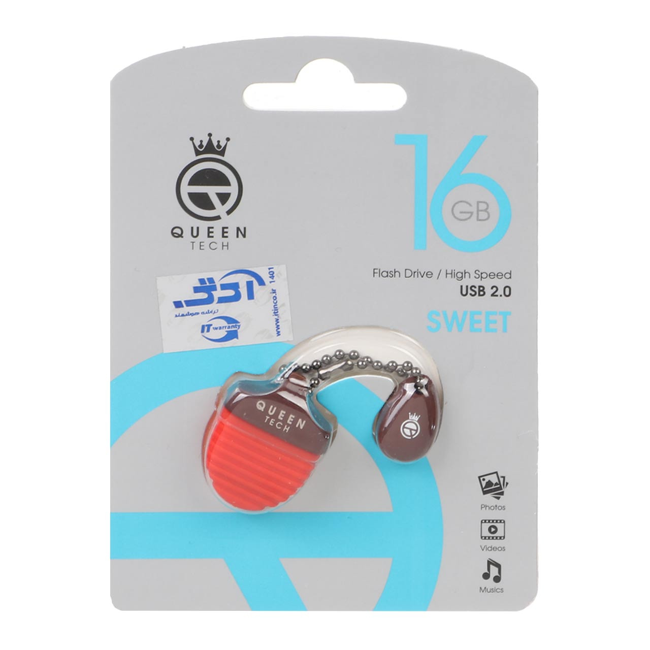 فلش 16GB USB2 Queen Sweet قرمزجدید