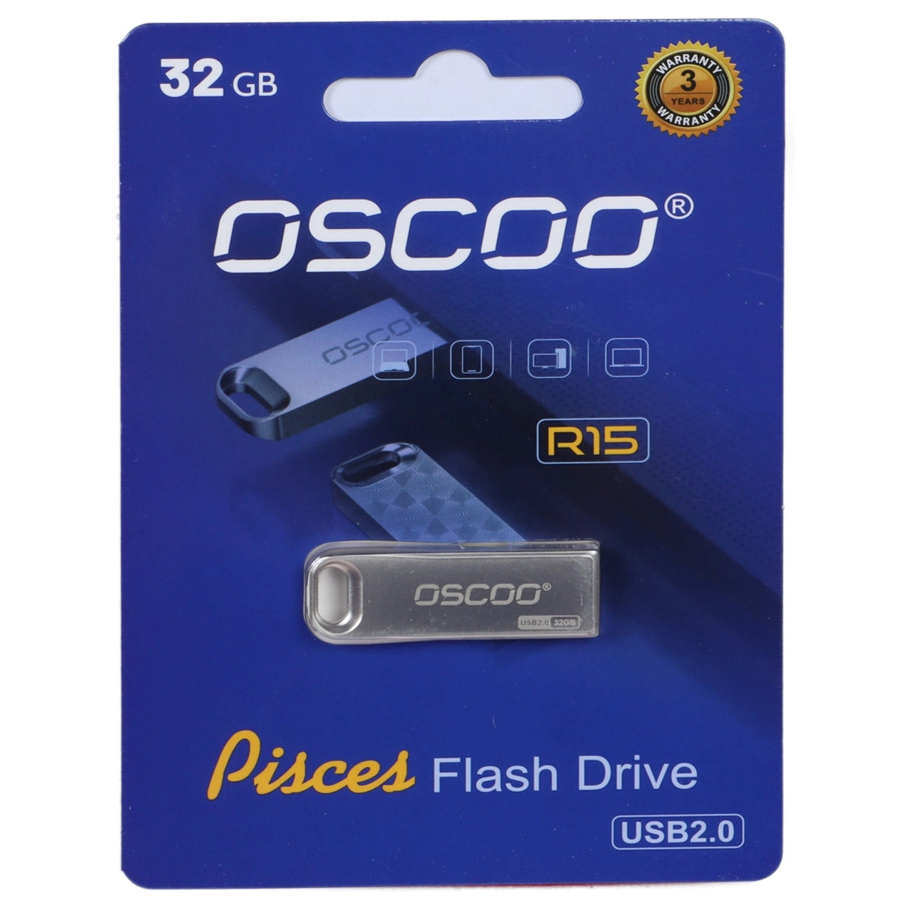 فلش 32GB USB2 OSCOO R15 نقره ایجدید
