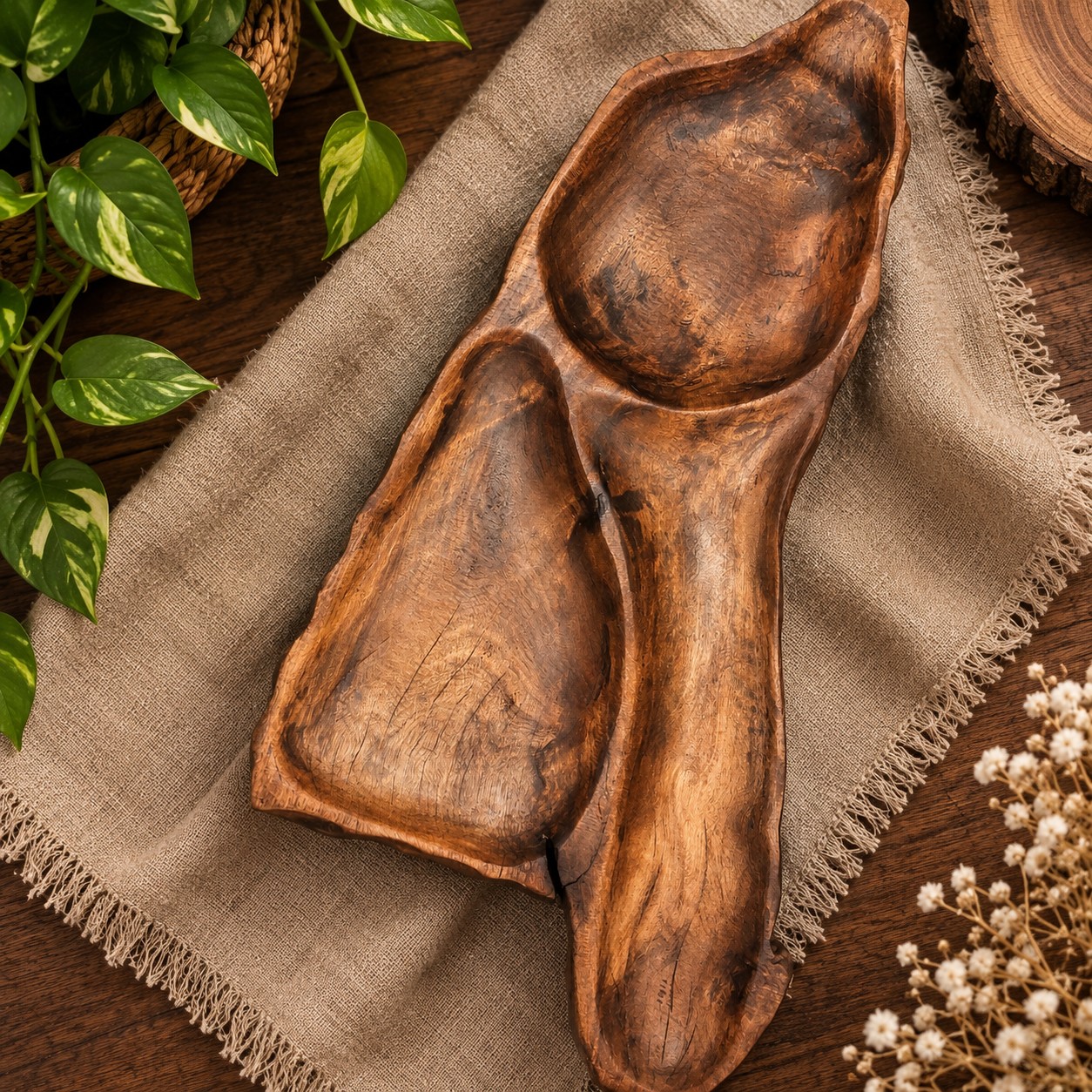 اردو خوری چوبی روستیک دستساز 3 تکهجدید